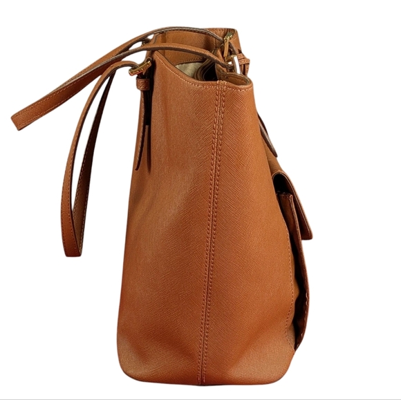 Michael Kors Large Jet Set Tote In Camel Saffiano Leather - Picture 6 of 15